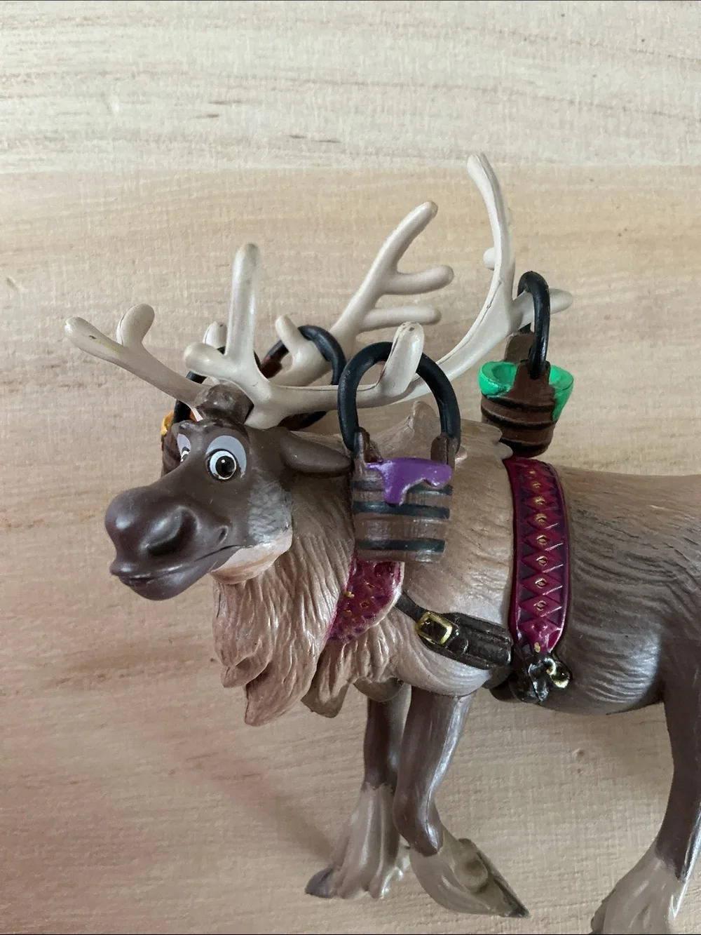 Disney Sven Reindeer Figure Toy - Brown, Cream, Purple, Green, Black